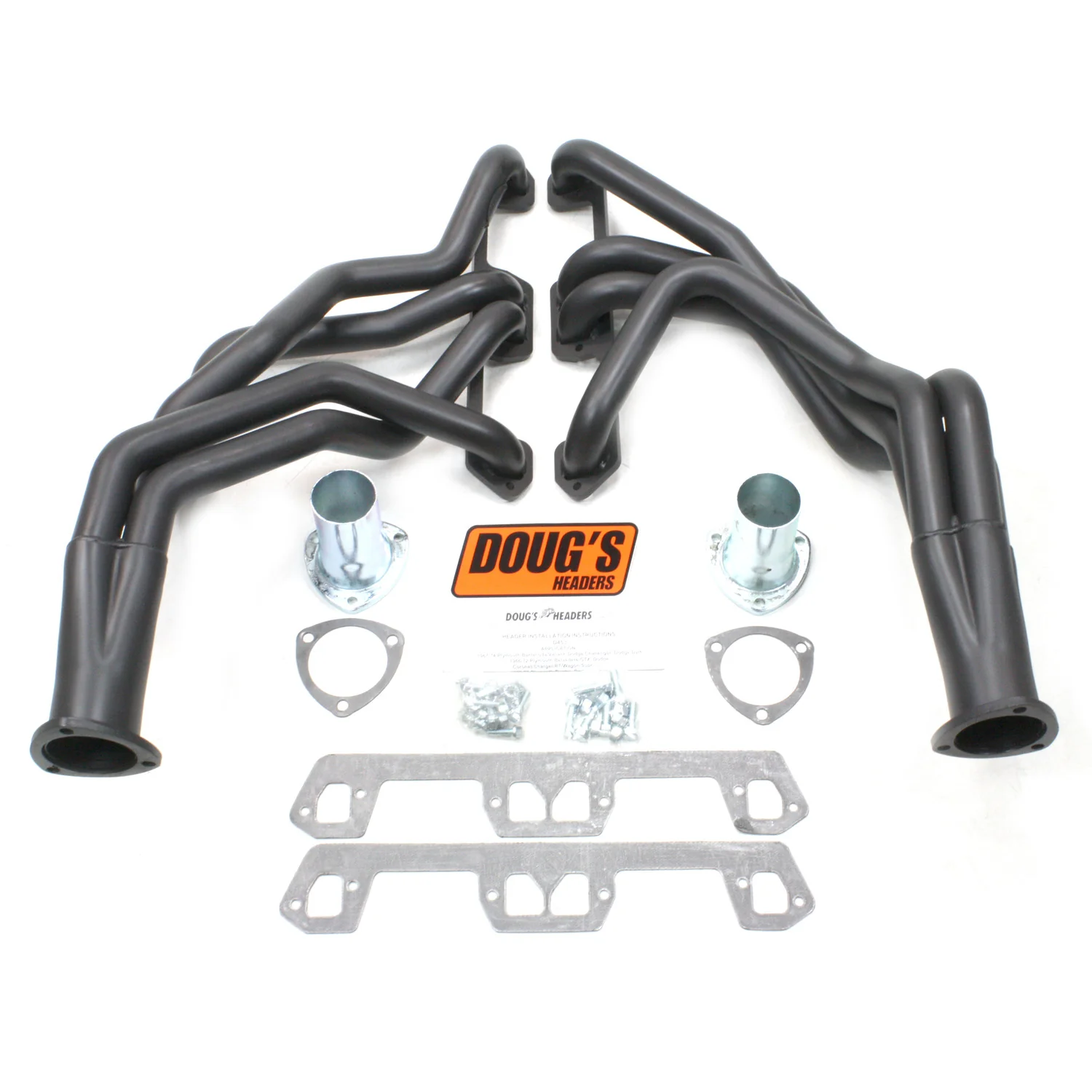 1967-72 Mopar A Body Small Block 1 5/8" 4-Tube Full Length Header with Hi-Temp Black Coating