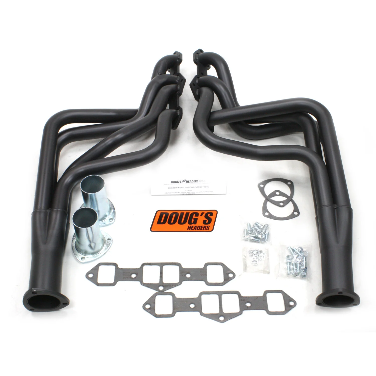 1965-75 Oldsmobile Cutlass 455 1 3/4" 4-Tube Full Length Header with Hi-Temp Black Coating