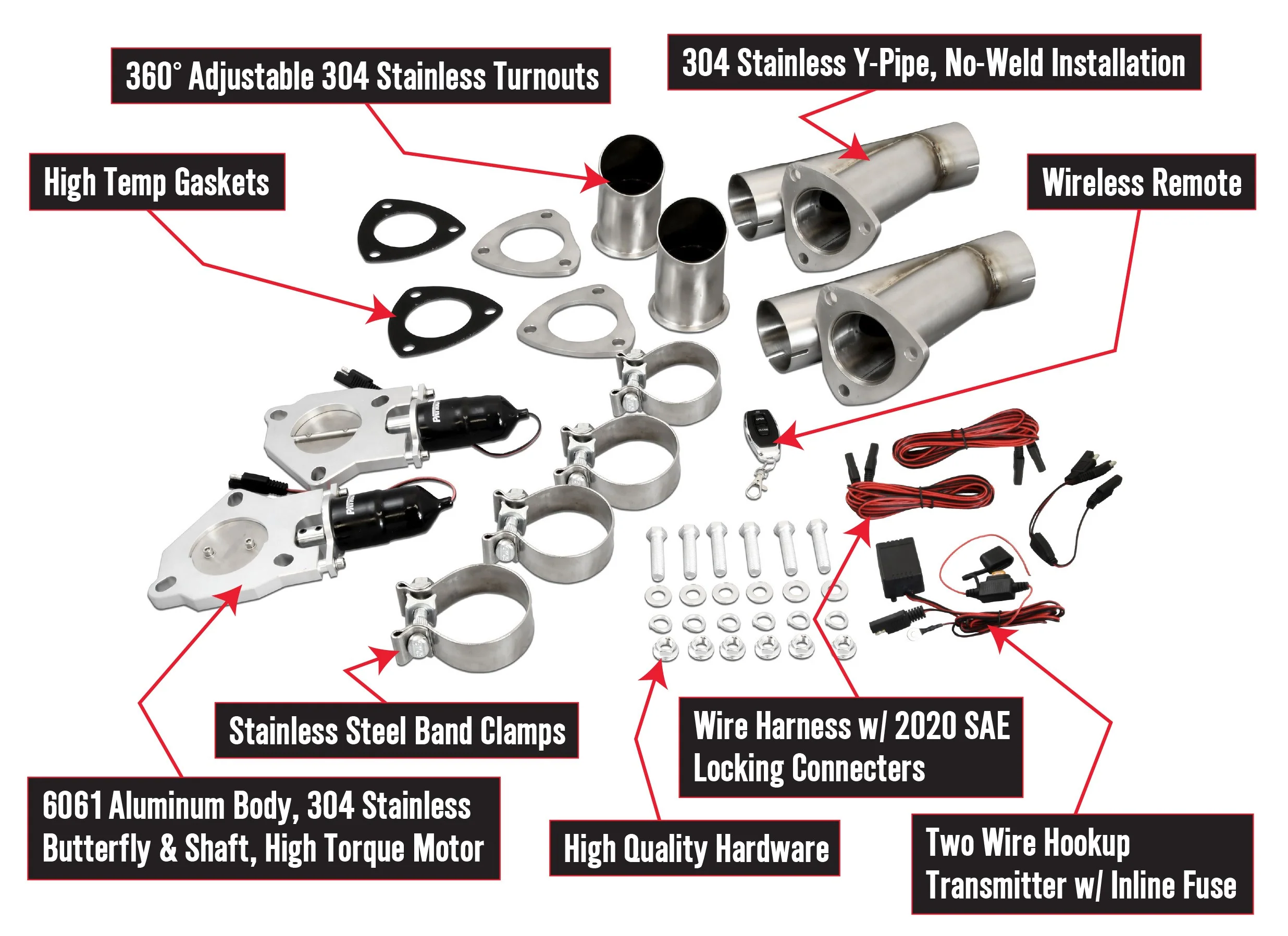 Patriot Exhaust PEC250K Electronic Cutouts 2.5" Dual System - Image 4