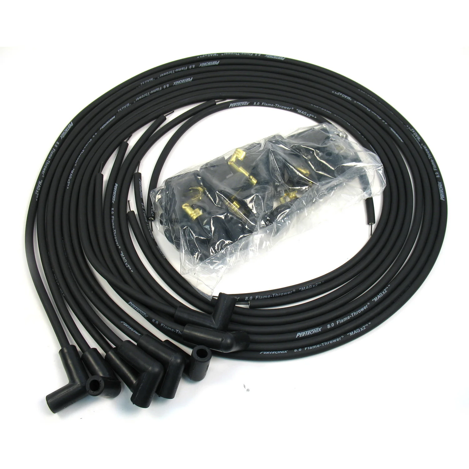 PerTronix 808290 Flame-Thrower Spark Plug Wires 8 cyl 8mm Universal 90 Degree Black - Image 3