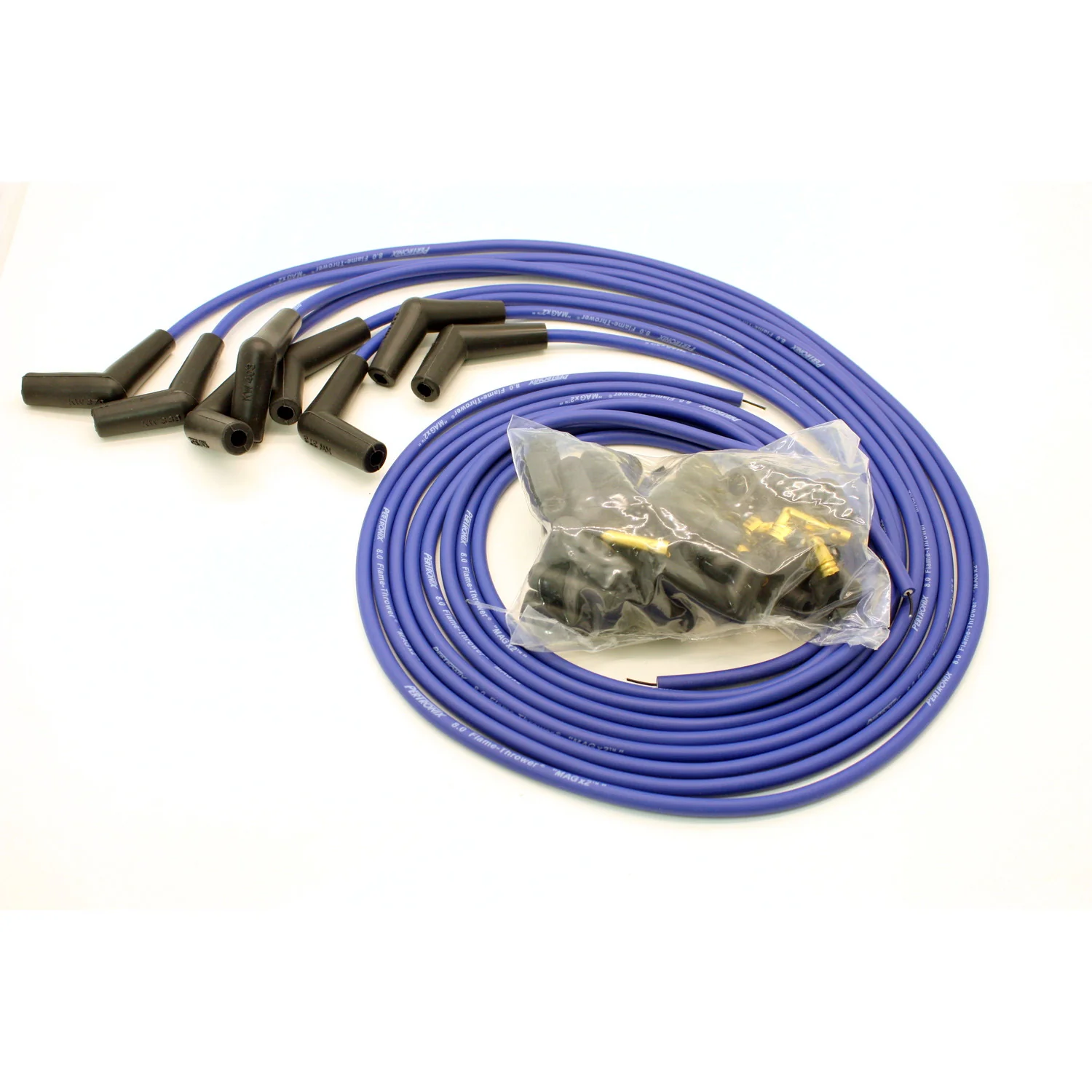 PerTronix 808315 Flame-Thrower Spark Plug Wires 8 cyl 8mm Universal 135 Degree Blue