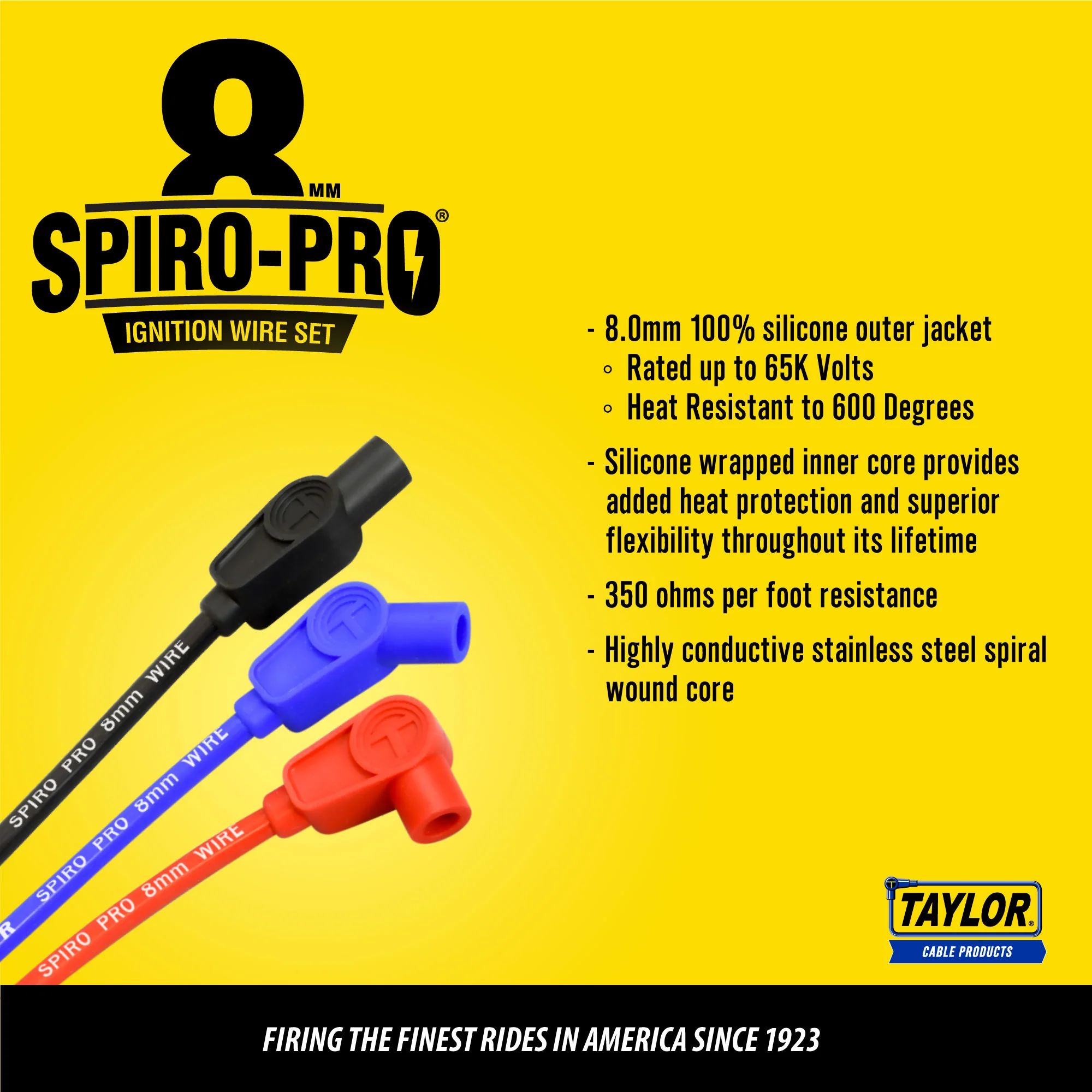 Taylor Cable 72634 8mm Spiro-Pro Custom Spark Plug Wires 8 cyl blue - Image 5