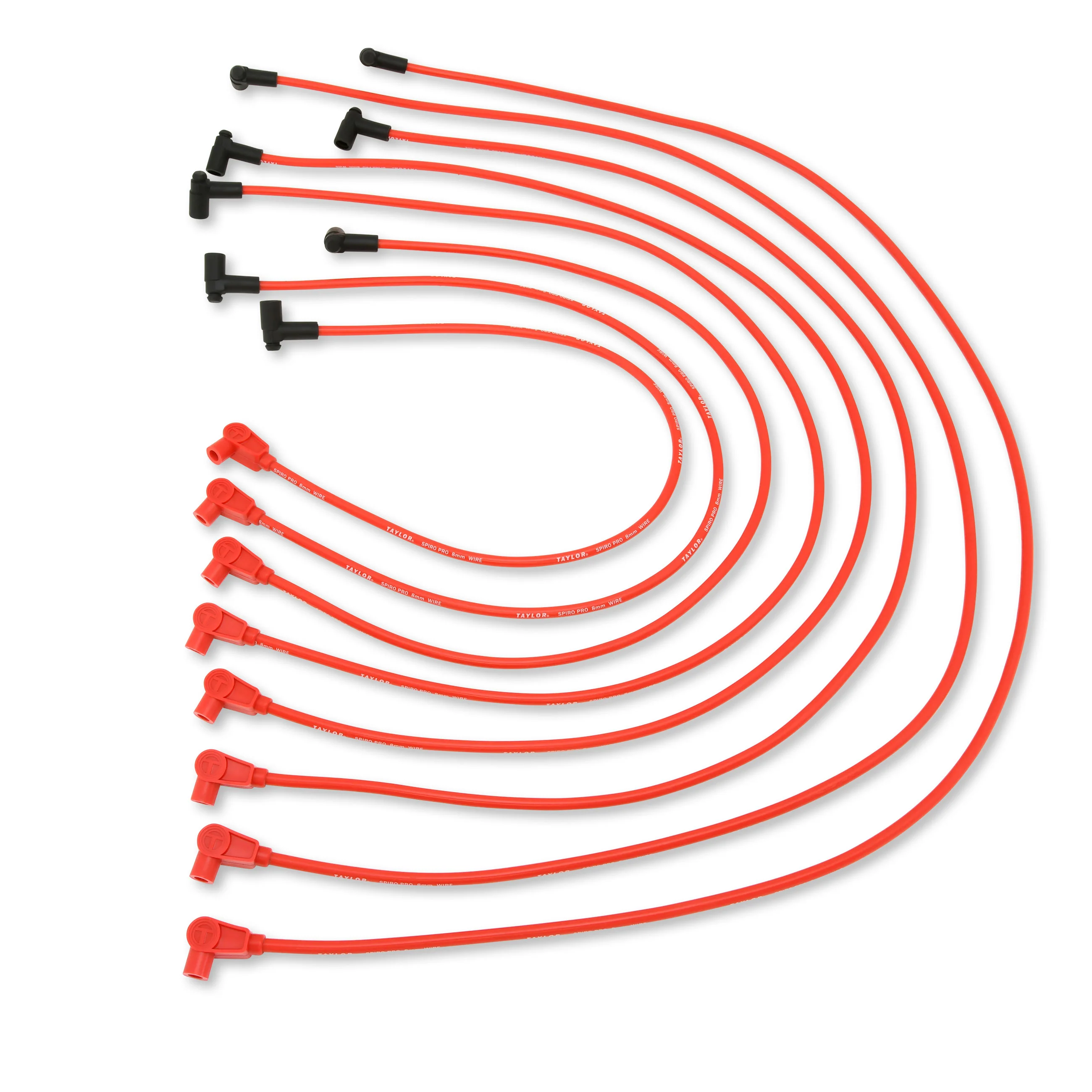 Taylor Cable 74206 8mm Spiro-Pro Custom Spark Plug Wires 8 cyl red - Image 2
