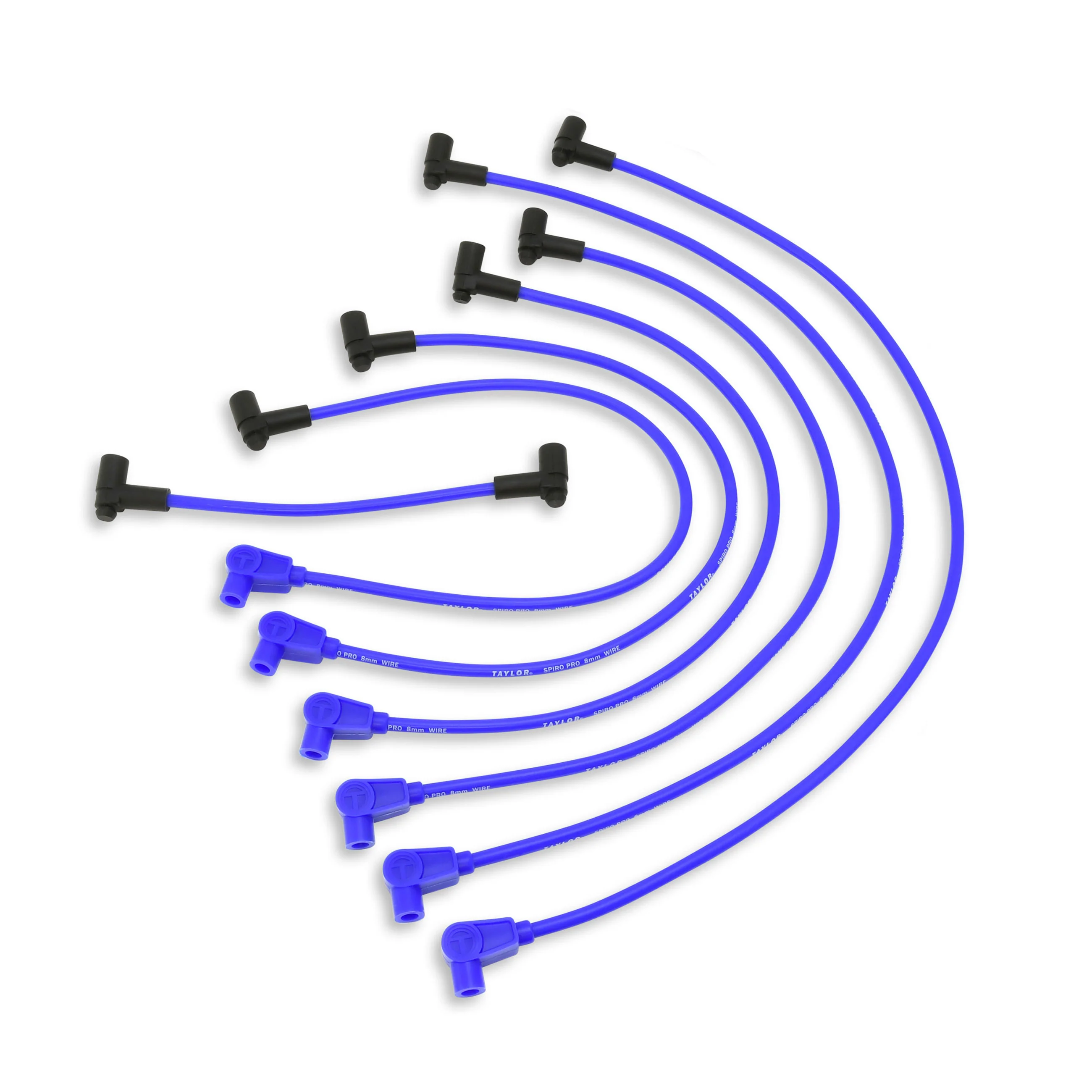 Taylor Cable 74601 8mm Spiro-Pro Custom Spark Plug Wires 8 cyl blue