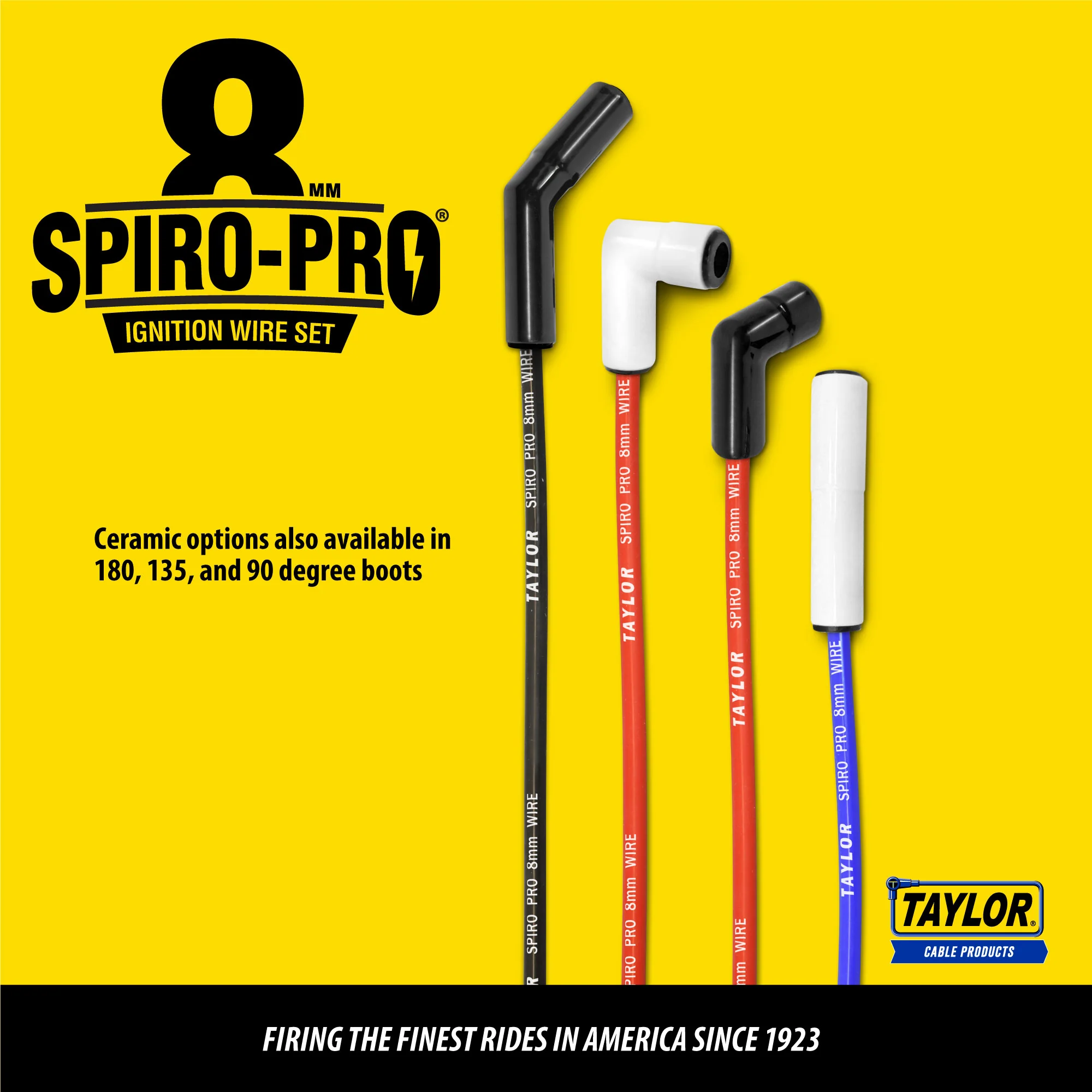 Taylor Cable 75030 8mm Spiro Pro Race Fit Ceramic Boot Wires 90° Black - Image 4