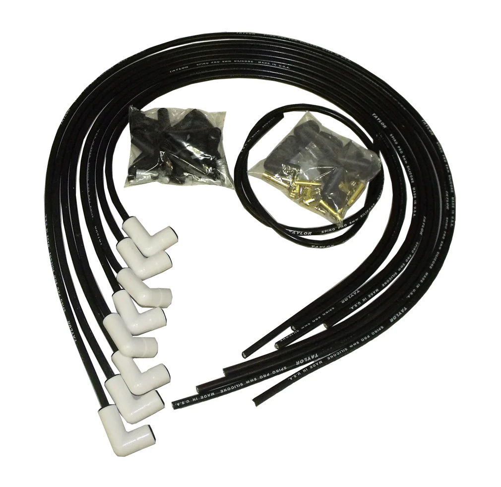 Taylor Cable 75228 8mm Spiro Pro Race Fit Ceramic Boot Wires 90° Red