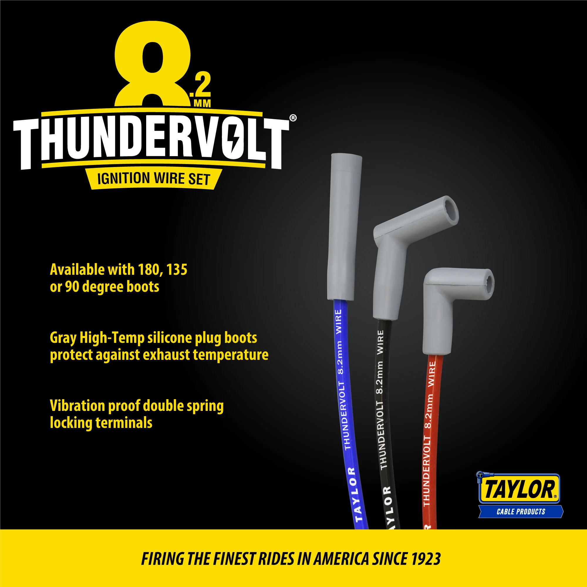 Taylor Cable 82092 8.2mm ThunderVolt Race Hemi Univ Wire Black - Image 2